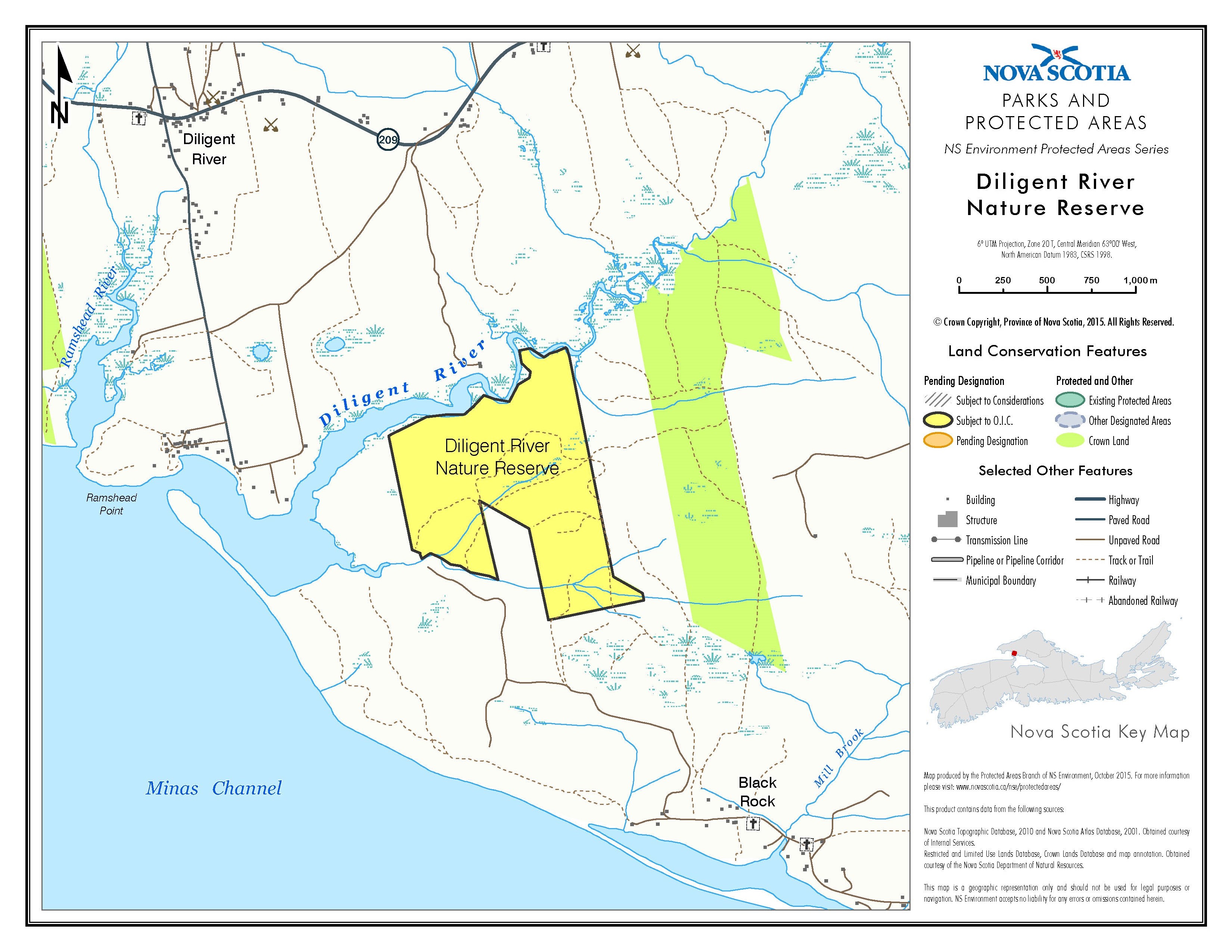 Approximate boundaries of Diligent River Nature Reserve